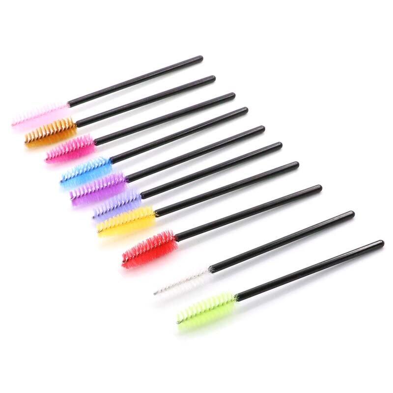 Colorful Eyelash Brushes - Manufacturer - Plastic Nylon Hair Disposable Lash Applicators OEM Mascara Wands