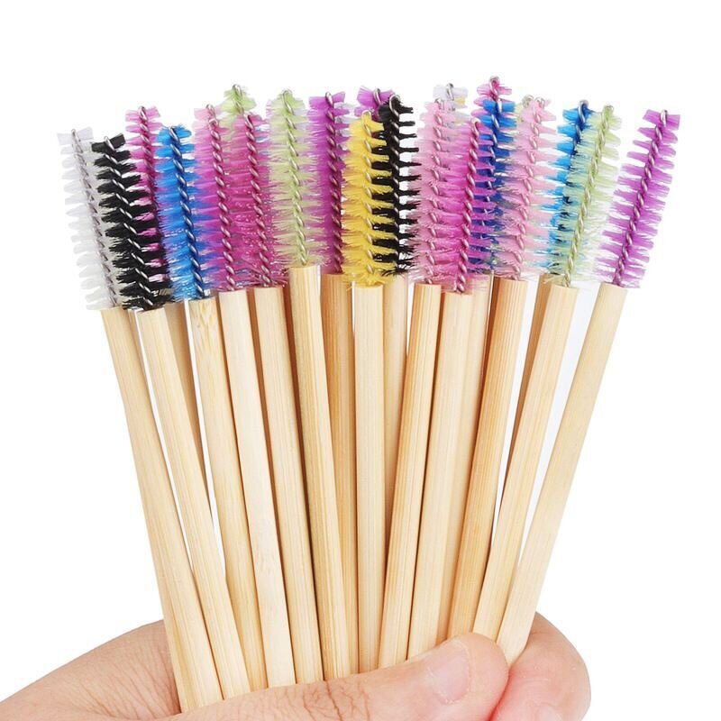 Bamboo Eyebrow Brush - Manufacturer - Disposable Handle Eyelash Mascara Wands Extension Applicator