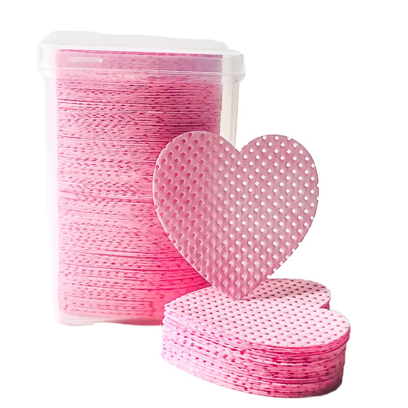 Glue Wipes Remover - Manufacturer - Heart Shape Private Label Eyelash Extension Lint Free Nail Wipes