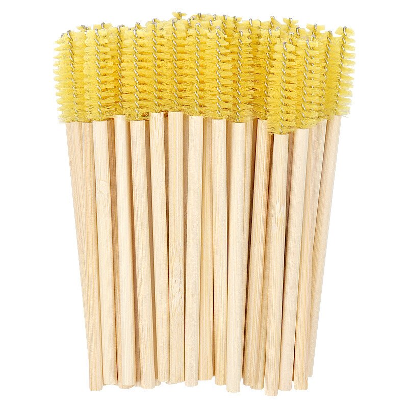 Bamboo Wood Eyelash Brush - Manufacturer - Eco Handle Nylon Hair Mascara Spoolies Factory Wholesale