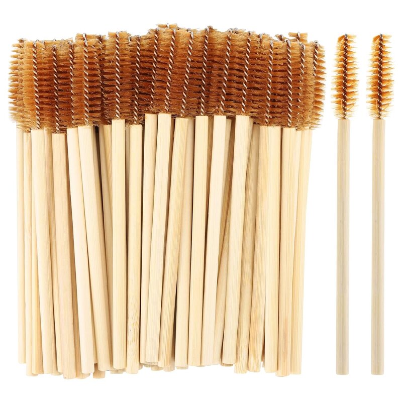 Eco Mascara Brushes - Manufacturer - Bamboo Handles Biodegradable 50pcs/bag Lash Spoolies Wholesale