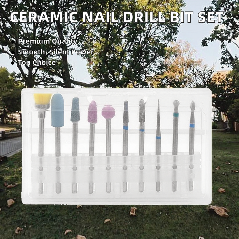 Nail Drill Bit Set - Manufacturer - YAQIN Diamond Bit 10pcs Kit EU Plug 3/32 Stainless Steel