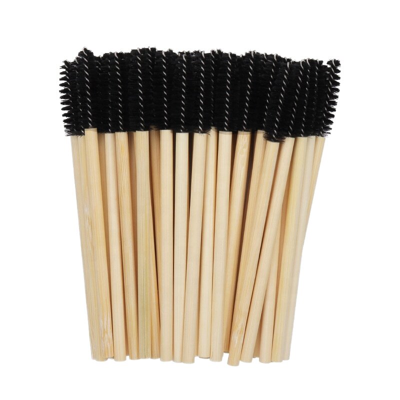 Bamboo Wood Eyelash Brush - Manufacturer - Eco Handle Nylon Hair Mascara Spoolies Factory Wholesale