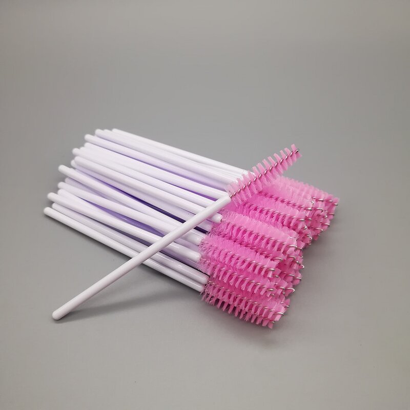 Clear Mascara Wands - Manufacturer - Wholesale Red pink Disposable Eyelash Lash Extension Brushes