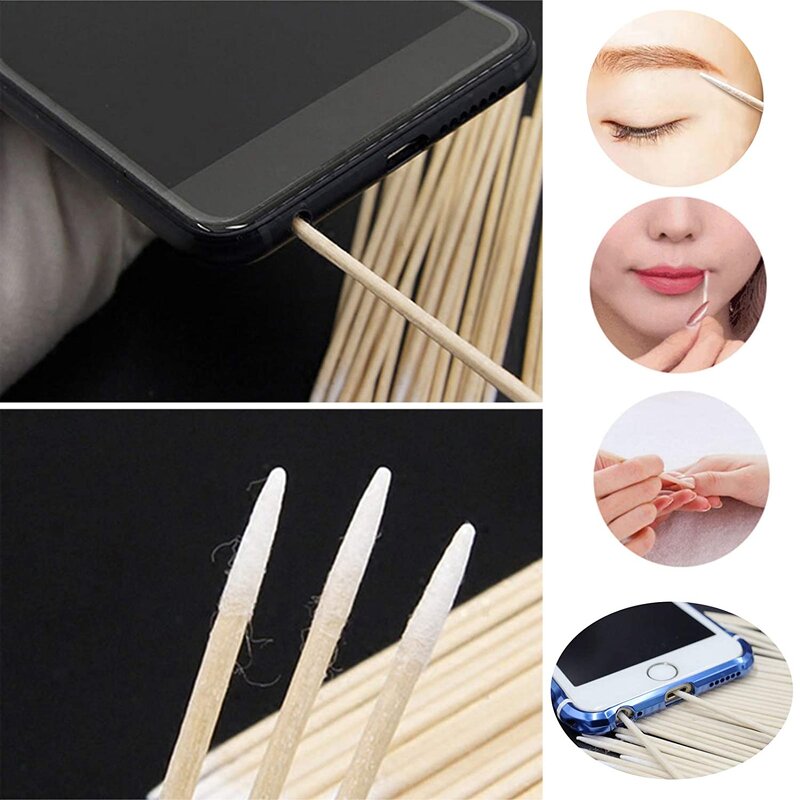 Cotton Swab Buds - Manufacturer - Eyebrow Lips Eyeliner Tattoo Mini Pointed Tip Head Clean Sticks