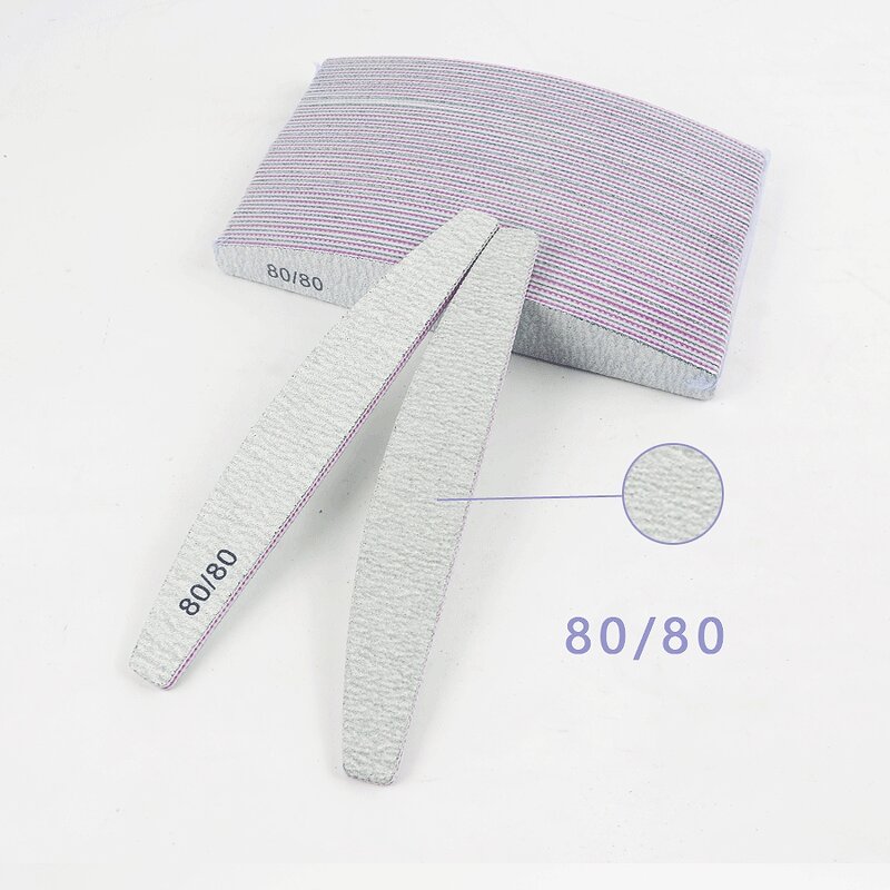 Eva Nail Files - Manufacturer - Custom Half Moon Grey Zebra 80/80 100/180 Grit Professional Nail File