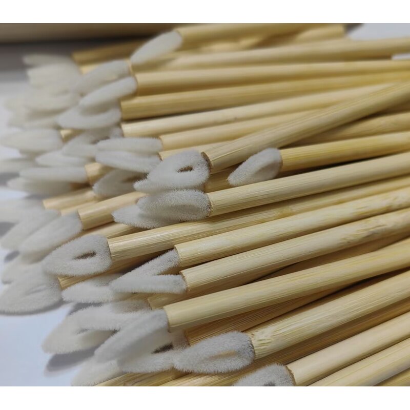 Lip Gloss Applicator - Manufacturer - Eco Bamboo Handle Teardrop Disposable Makeup Beauty Brush