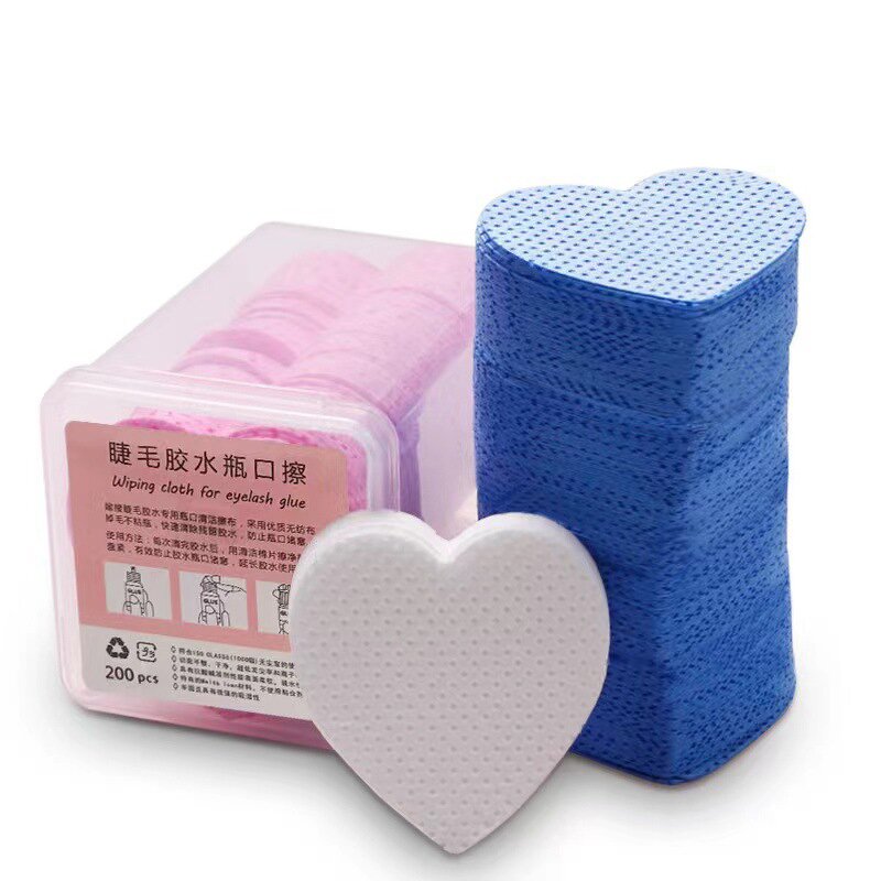 Heart-shaped Nail Pad - Manufacturer - 200pcs/box Hot Sales Eyelash Glue Cleaning Cotton Makeup Remove