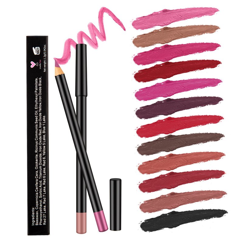 Lip Liner Pencil - Manufacturer - Wholesale 16 Colors Nude Vegan Matte Waterproof Brown Private Label