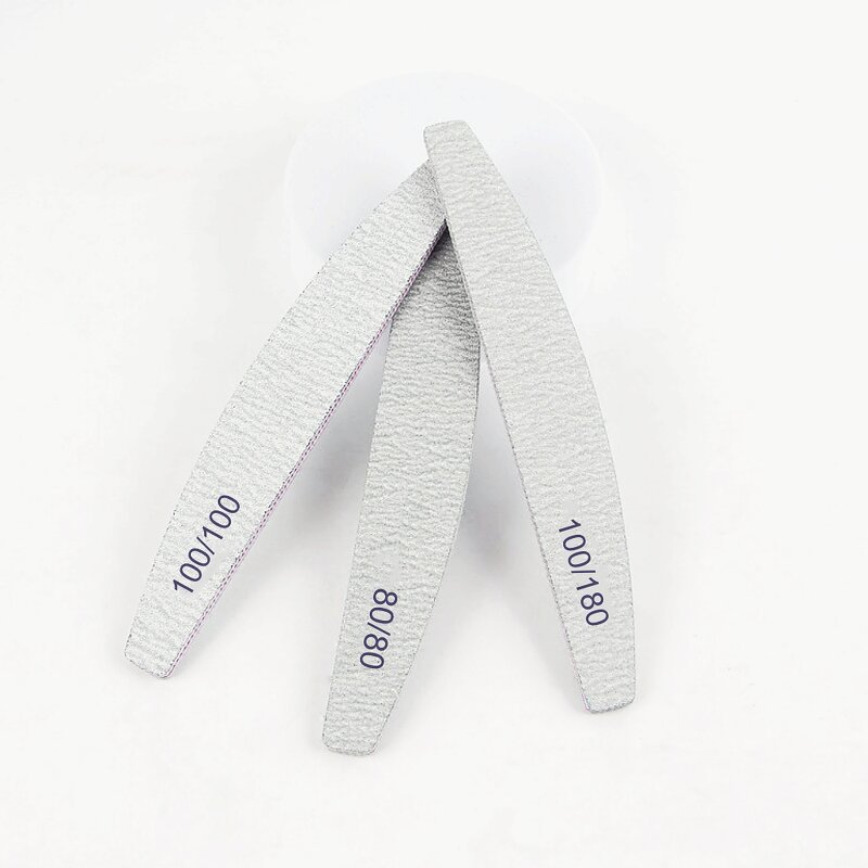 Eva Nail Files - Manufacturer - Custom Half Moon Grey Zebra 80/80 100/180 Grit Professional Nail File