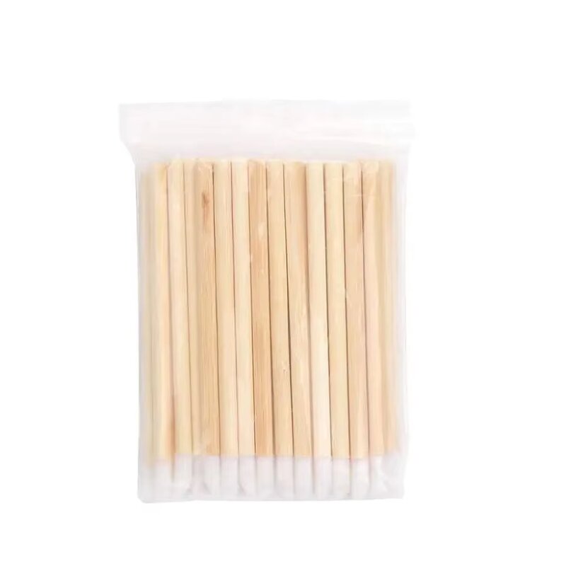 Lip Gloss Applicator - Manufacturer - Eco Bamboo Handle Flocked Angular Disposable Lip Liner Wand