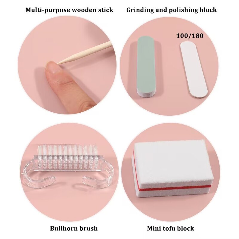 Dual End Nails Brush - Manufacturer - Cuticle Custom Nylon Oval Liner Poly Gel With Scraper Tools