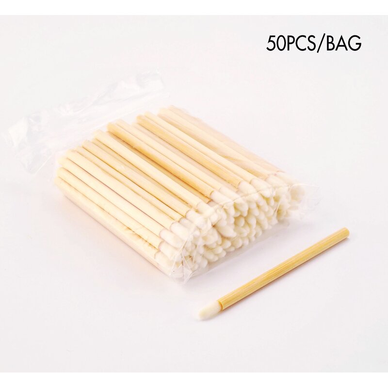 Disposable Lip Brush - Manufacturer - Bamboo Eco Friendly 50pcs/pack Mini Lip Liner Gloss Brush