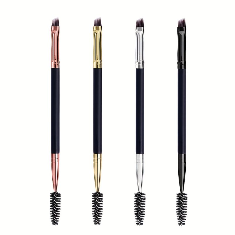 Double-ended Eyebrow Brush - Manufacturer - Angled Spoolie Brush for Perfect Eyebrows Makeup Application