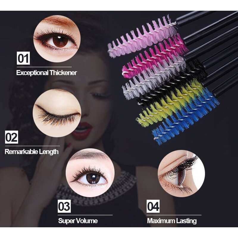 Plastic Eyelash Brush - Manufacturer - Economic Disposable Nylon Hair Mascara Wands Eyebrow Spoolie