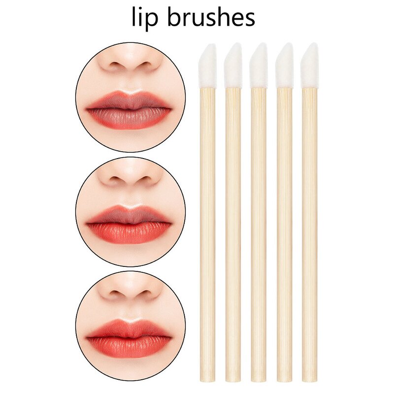 Bamboo Brush Applicators Set - Manufacturer - 100pcs Eyelash Lipgloss Nylon Hair Cosmetic Tools