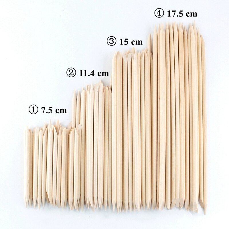 Orange Wood Nail Sticks - Manufacturer - Custom 100 Pcs Double Ended Eco Friendly Cuticle Pusher
