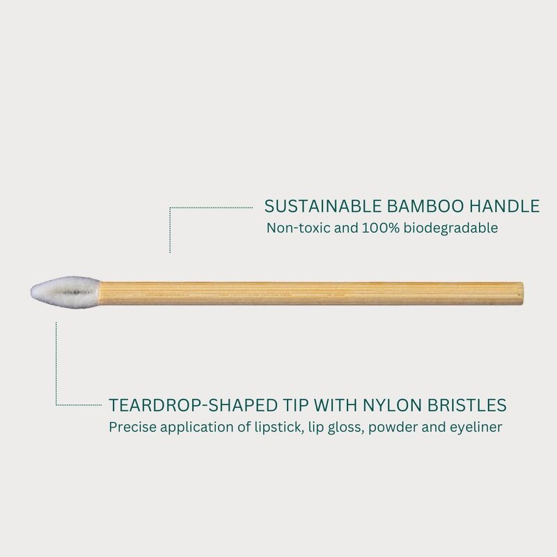 Lip Gloss Applicator - Manufacturer - Eco Bamboo Handle Teardrop Disposable Makeup Beauty Brush