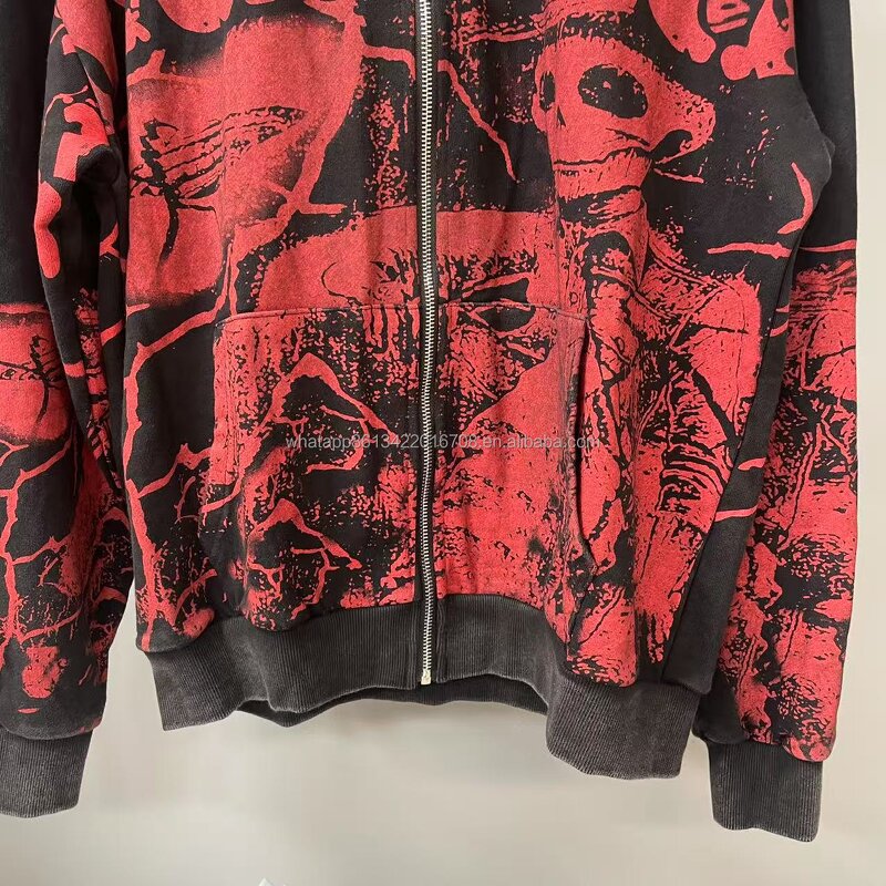 Hoodie Manufacturer - Men's Heavyweight 100% Cotton Y2K Zipper-up Streetwear