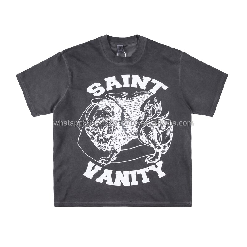 T-shirt Manufacturer - SAINTS VANITY Flame Print Oversized 100% Cotton Custom