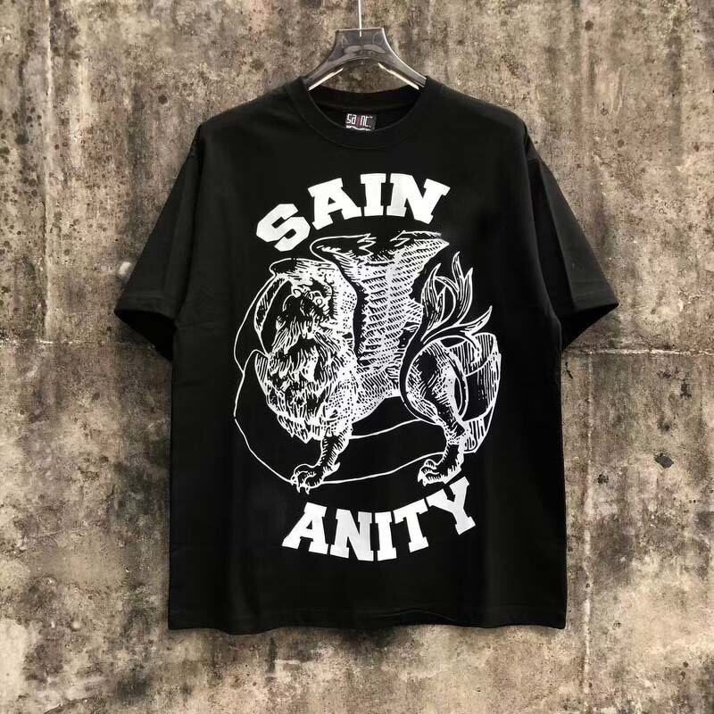 T-shirt Manufacturer - SAINTS VANITY Wholesale 100% Cotton Flame Print Streetwear