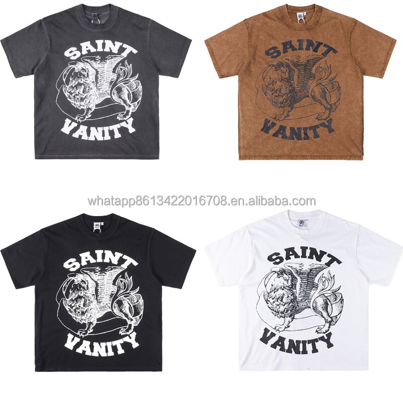T-shirt Manufacturer - SAINTS VANITY Flame Print Oversized 100% Cotton Custom