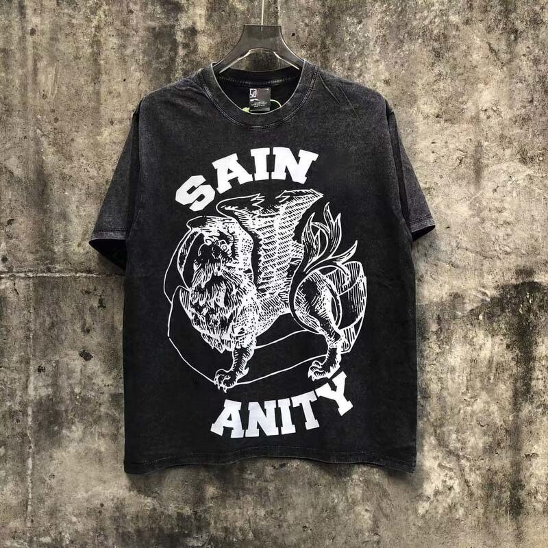 T-shirt Manufacturer - SAINTS VANITY Wholesale 100% Cotton Flame Print Streetwear