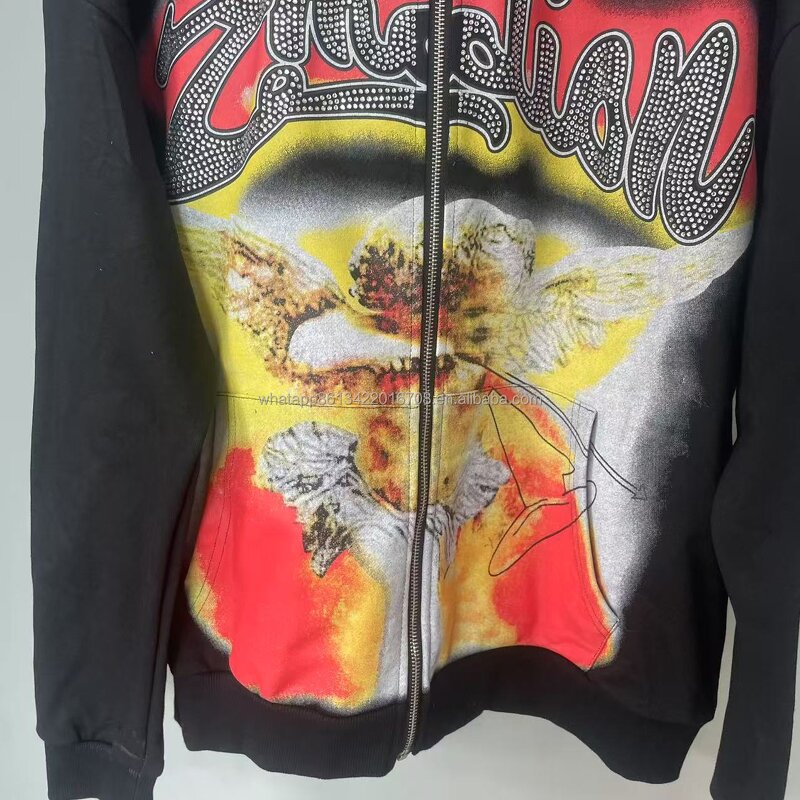 Hoodie Manufacturer - 100% Cotton Zipper-Up Heavyweight Diamond Mixed Emotions