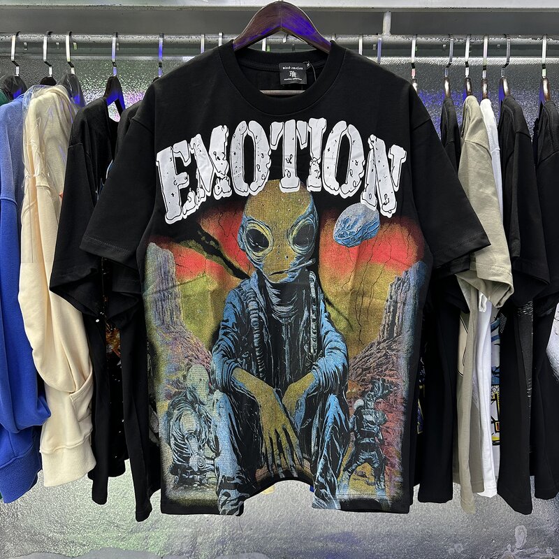 T-shirt Manufacturer - Mixed Emotion 100% Cotton Diamond Printing Trendy Brand