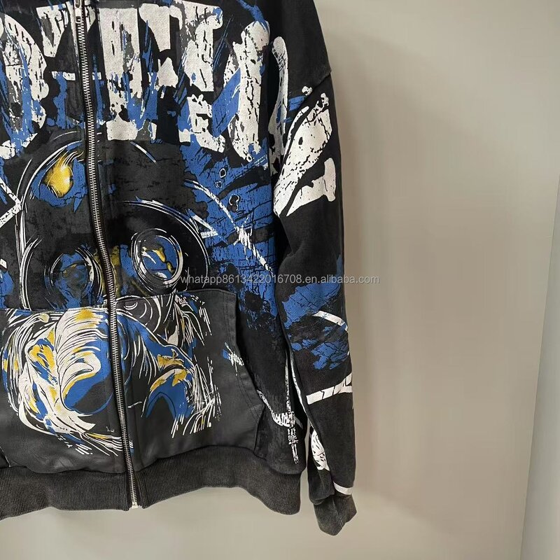 Hoodie Manufacturer - Wholesale 100% Cotton Mixed Emotions Zipper-up Tracksuits