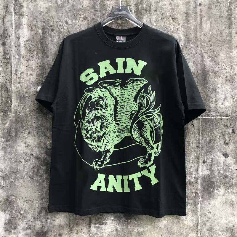 T-shirt Manufacturer - SAINTS VANITY Wholesale 100% Cotton Flame Print Streetwear