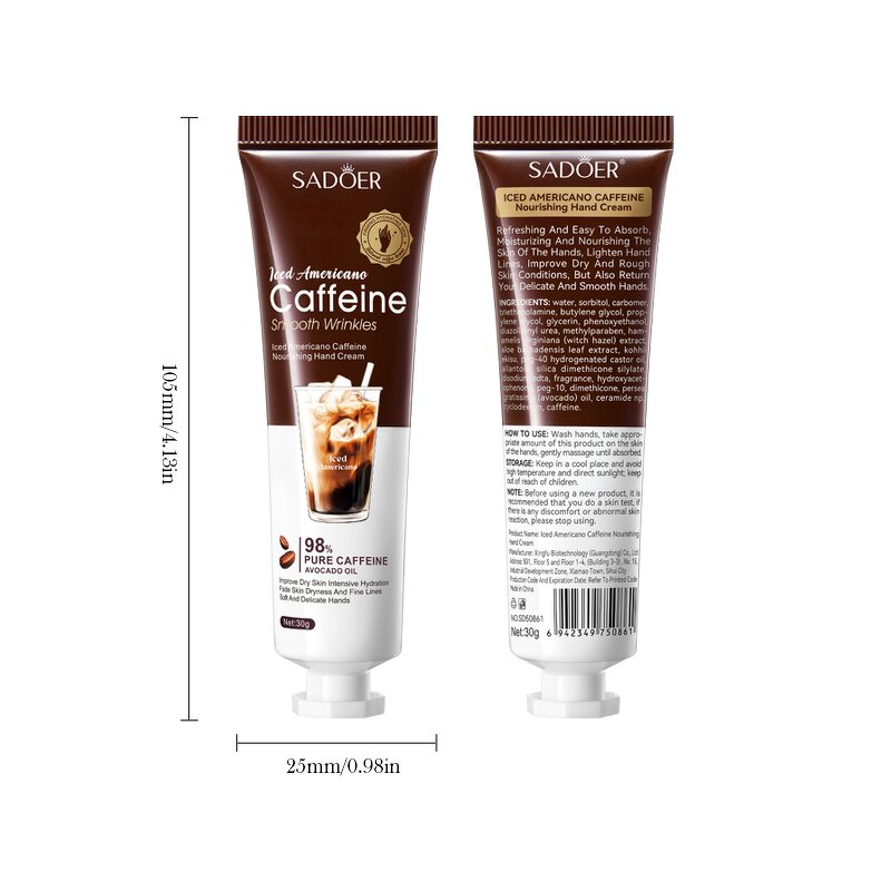 Hand Cream Manufacturer - Wholesale Custom Lced Americano Caffeine 30g Mini