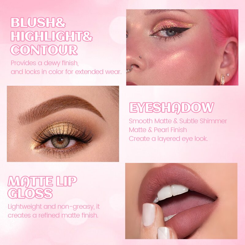 Makeup Palette Manufacturer - Matte Glitter 3 Layer Book Blush Highlighter Eyeshadow