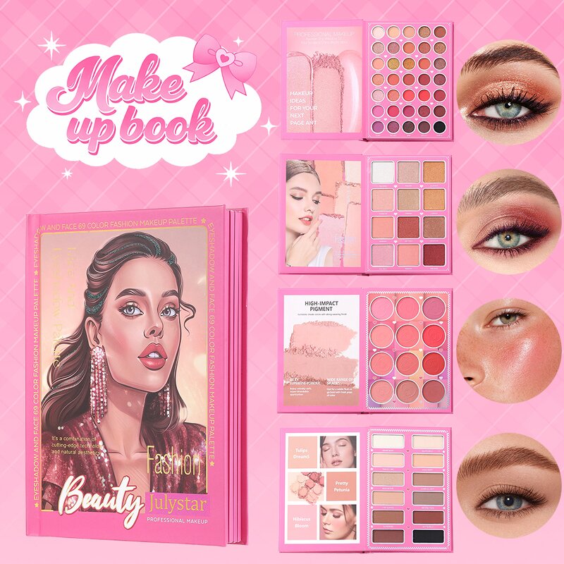 Eyeshadow Palette Manufacturer - Wholesale 4 Layer Book Style with Blush Contour