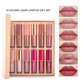 Lip Gloss Gift Set Manufacturer - HANDDAIYAN 12 Colors Matte Shimmer Waterproof