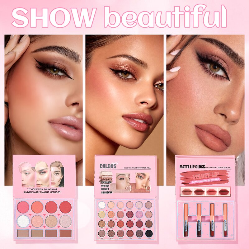 Makeup Palette Manufacturer - Matte Glitter 3 Layer Book Blush Highlighter Eyeshadow