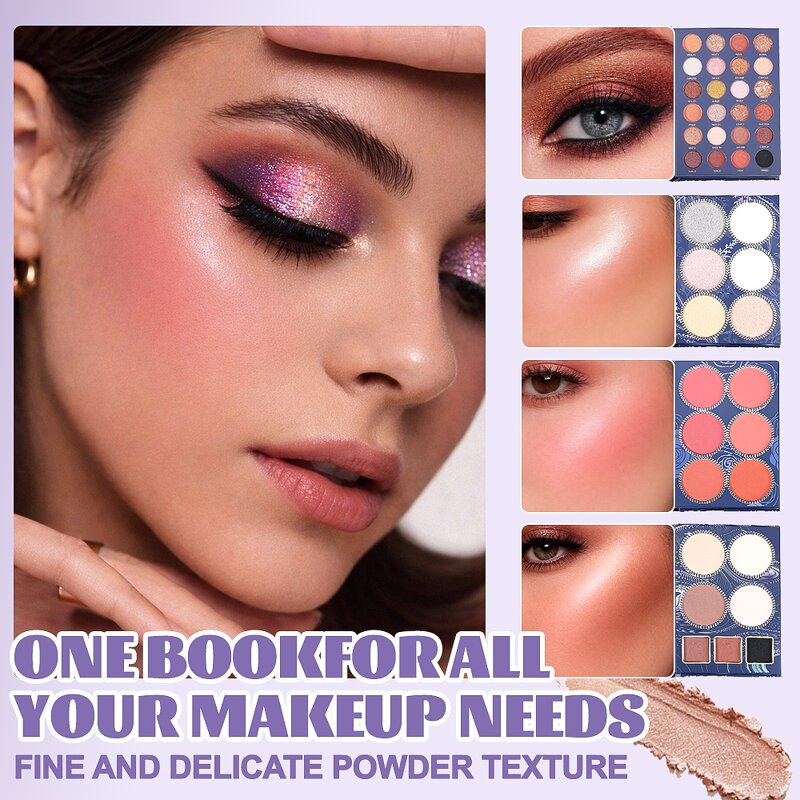 Eyeshadow Palette Manufacturer - Pearlescent Matte Earth Tone 4 Layer Makeup Book