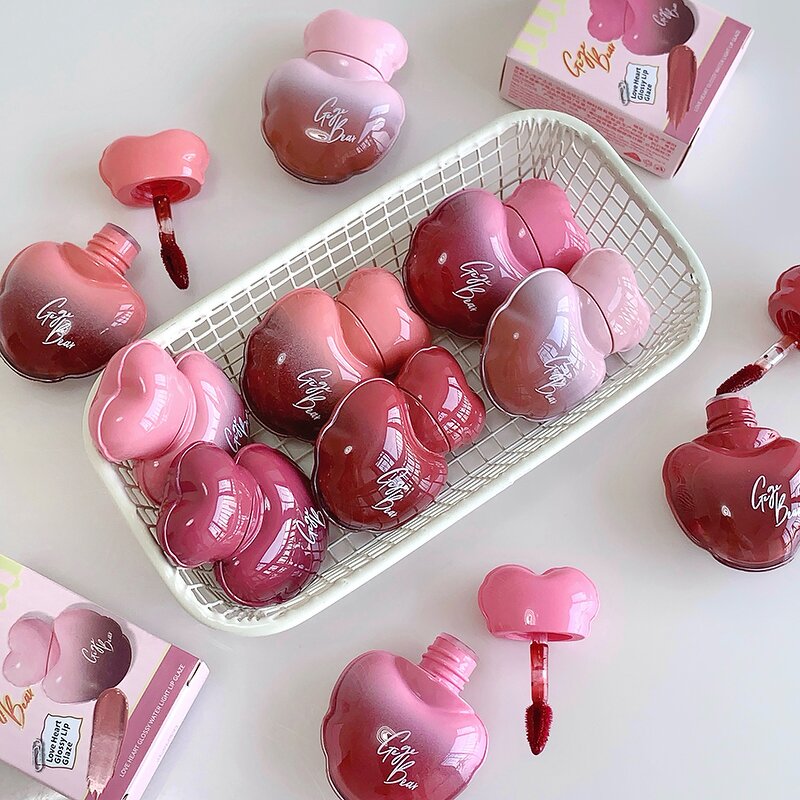 Lip Glaze Manufacturer - Private Label Heart-Shaped Shiny Mirror Effect Nude Color