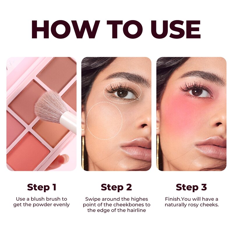 Blush Powder Palette Manufacturer - 6 Color Vegan Ultra-soft Natural Matte