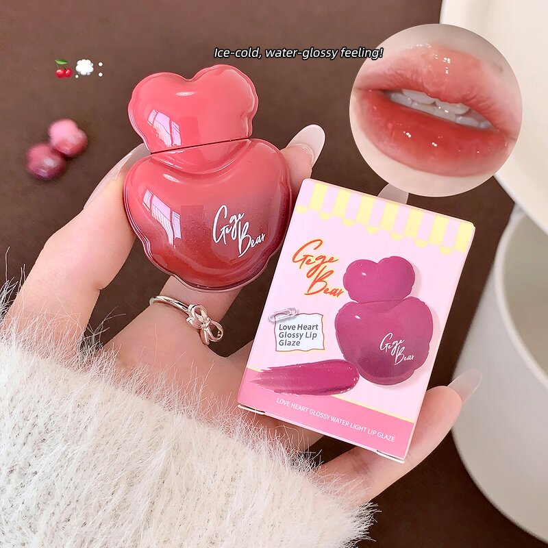 Lip Glaze Manufacturer - Private Label Heart-Shaped Shiny Mirror Effect Nude Color