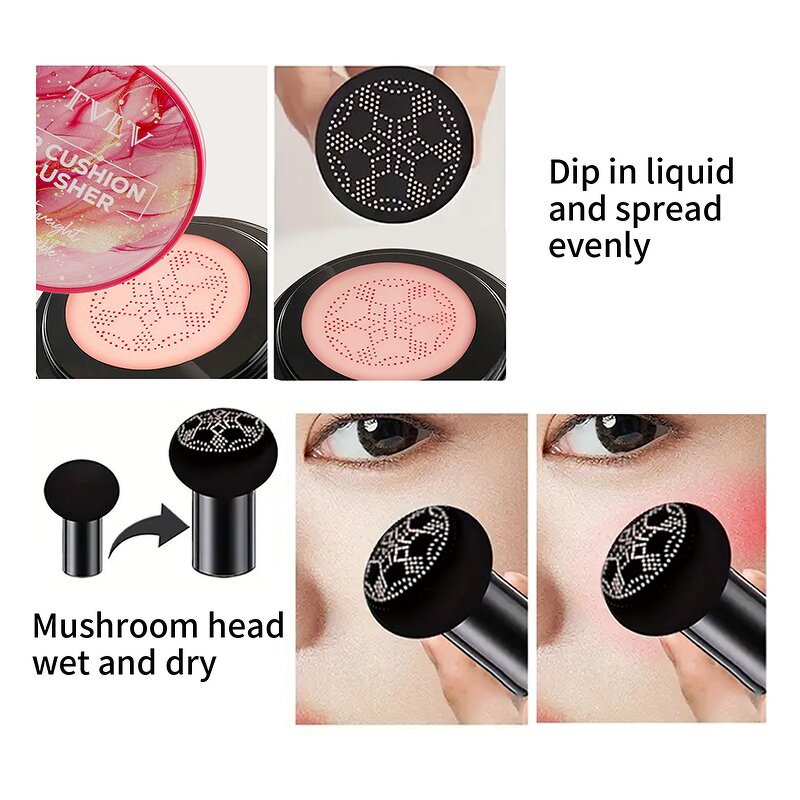 Liquid Blusher Manufacturer - 4 Color Mushroom Air Cushion Matte with Brush Head