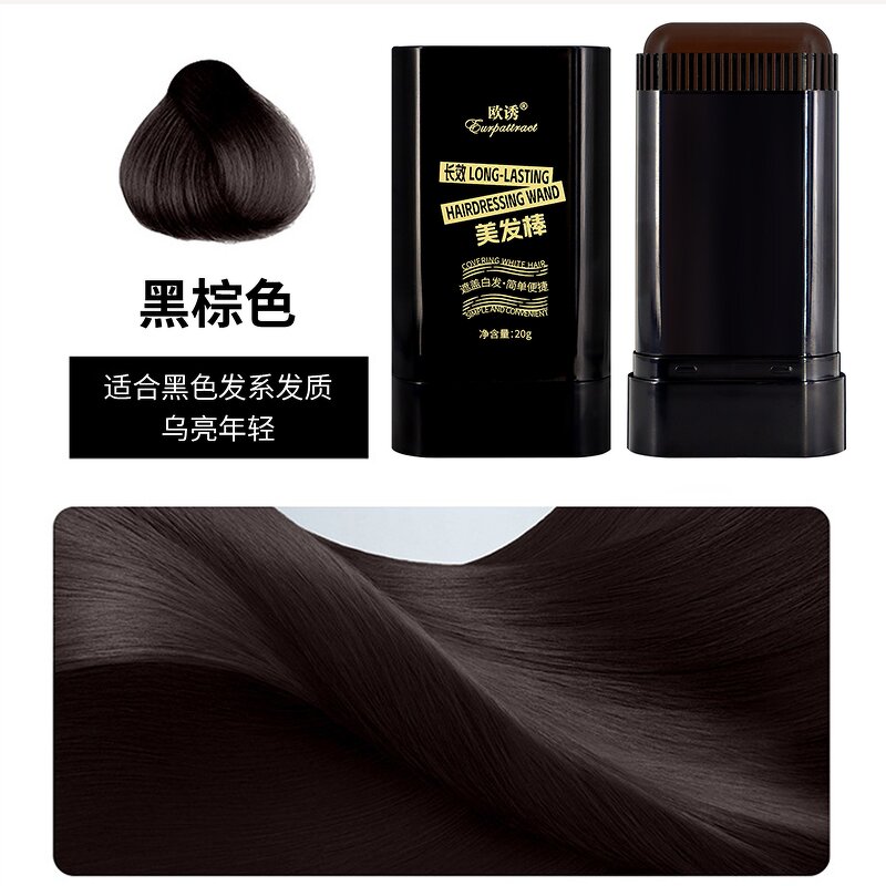 Hair Dye Stick Manufacturer - Vegan 3 Color Magic Wand Cover Grey Hair with Comb