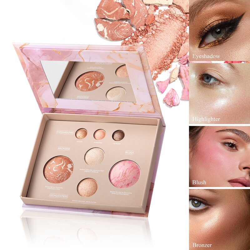 Makeup Palette Manufacturer - Marble Pattern Eyeshadow Highlight Bronzer Blush