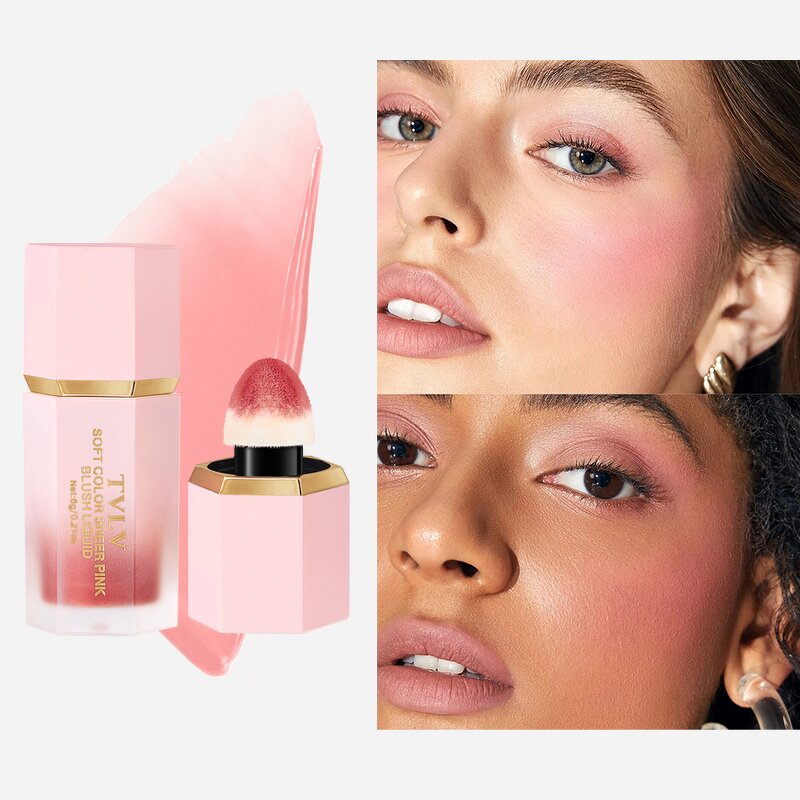 Lip Gloss Manufacturer - Soft Sheer Pink 2-in-1 Rouge Blush Liquid 6 Color