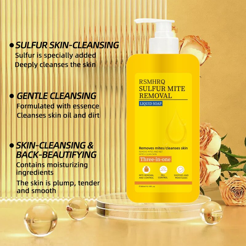 Shower Gel Manufacturer - Antibacterial Sulfur Mite Removal 3 in 1 Exfoliating
