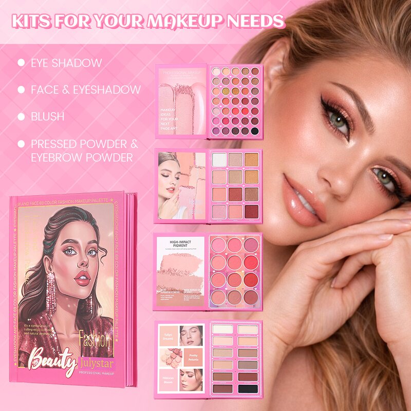 Eyeshadow Palette Manufacturer - Wholesale 4 Layer Book Style with Blush Contour