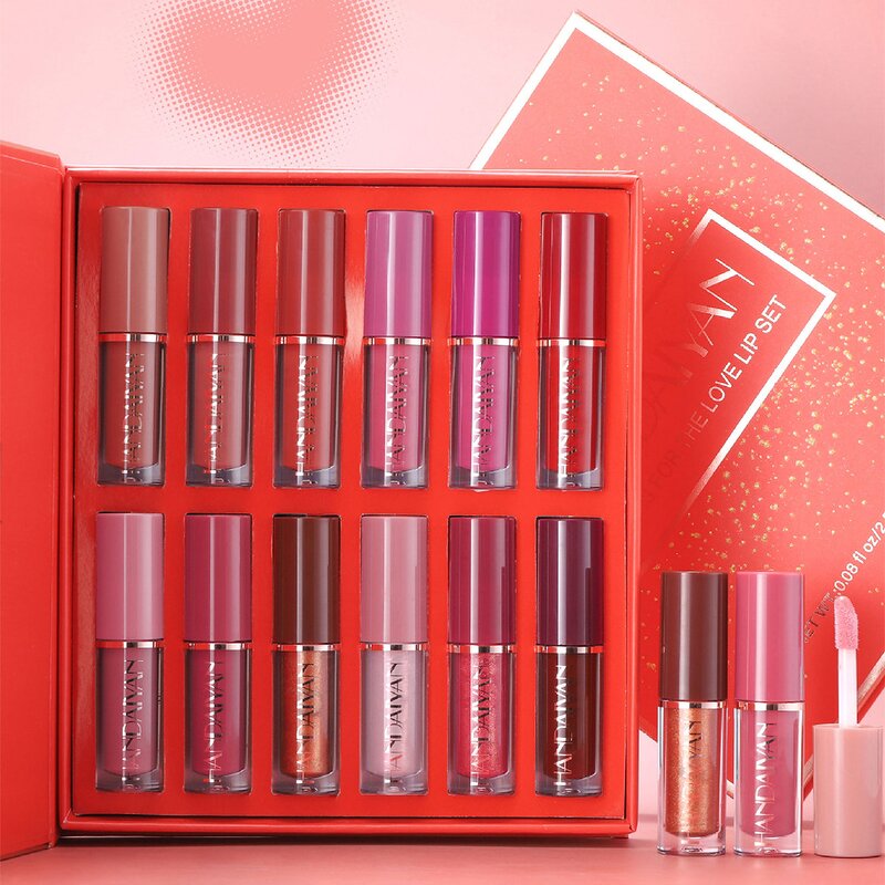 Lip Gloss Set Manufacturer - ANDAIYAN 12 Colors Moisturizing Pigmented Shimmering