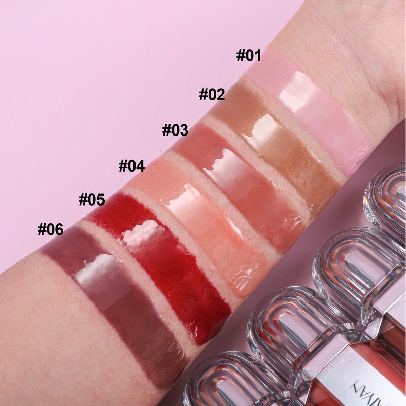 Lip Gloss Manufacturer - HANDAIYAN Silver Tube 6 Color Waterproof Lip Plumping