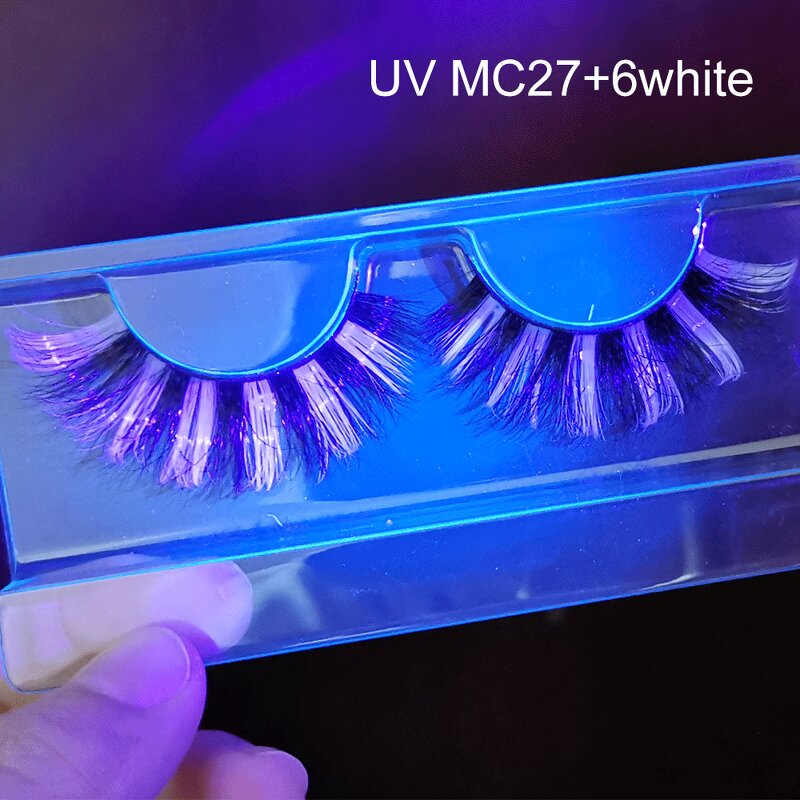 Glow in the Dark Eyelashes - Manufacturer - Mink Lashes Halloween Strip Lashes Under UV Light