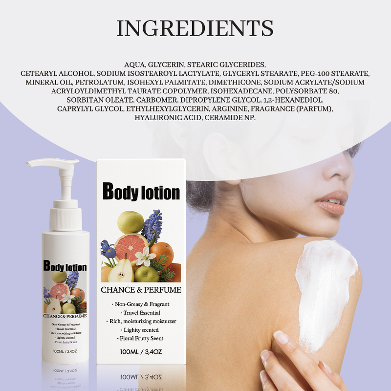 Perfumed Body Lotion - Manufacturer - Custom 100ml Refreshing Floral Fruity Nourishing Moisturizing